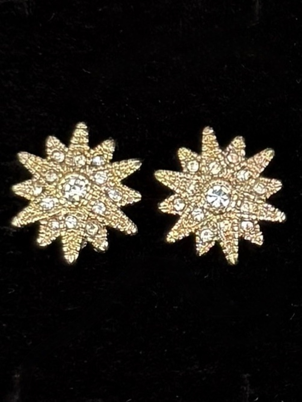 Beautiful goldtone, cz bling pierced earrings